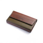 The Aura Clutch : Premium Dual-Tone Leather Clutch Wallet OLIVE GREEN VS BROWN