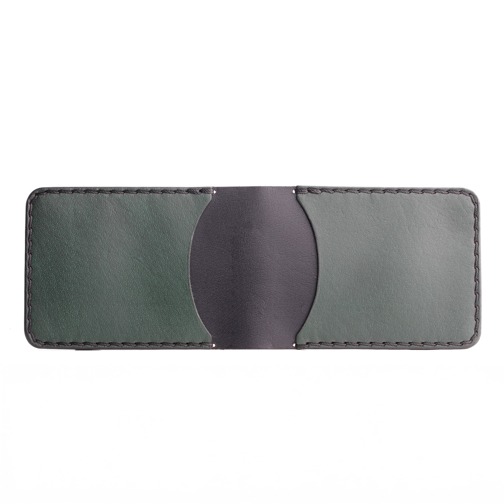 The Nexus Bifold Split-Carry: 2-in-1 Dual-Tone Leather Wallet with Removable Card Holder - Dark Green/Black