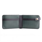 The Nexus Bifold Split-Carry: 2-in-1 Dual-Tone Leather Wallet with Removable Card Holder - Dark Green/Black