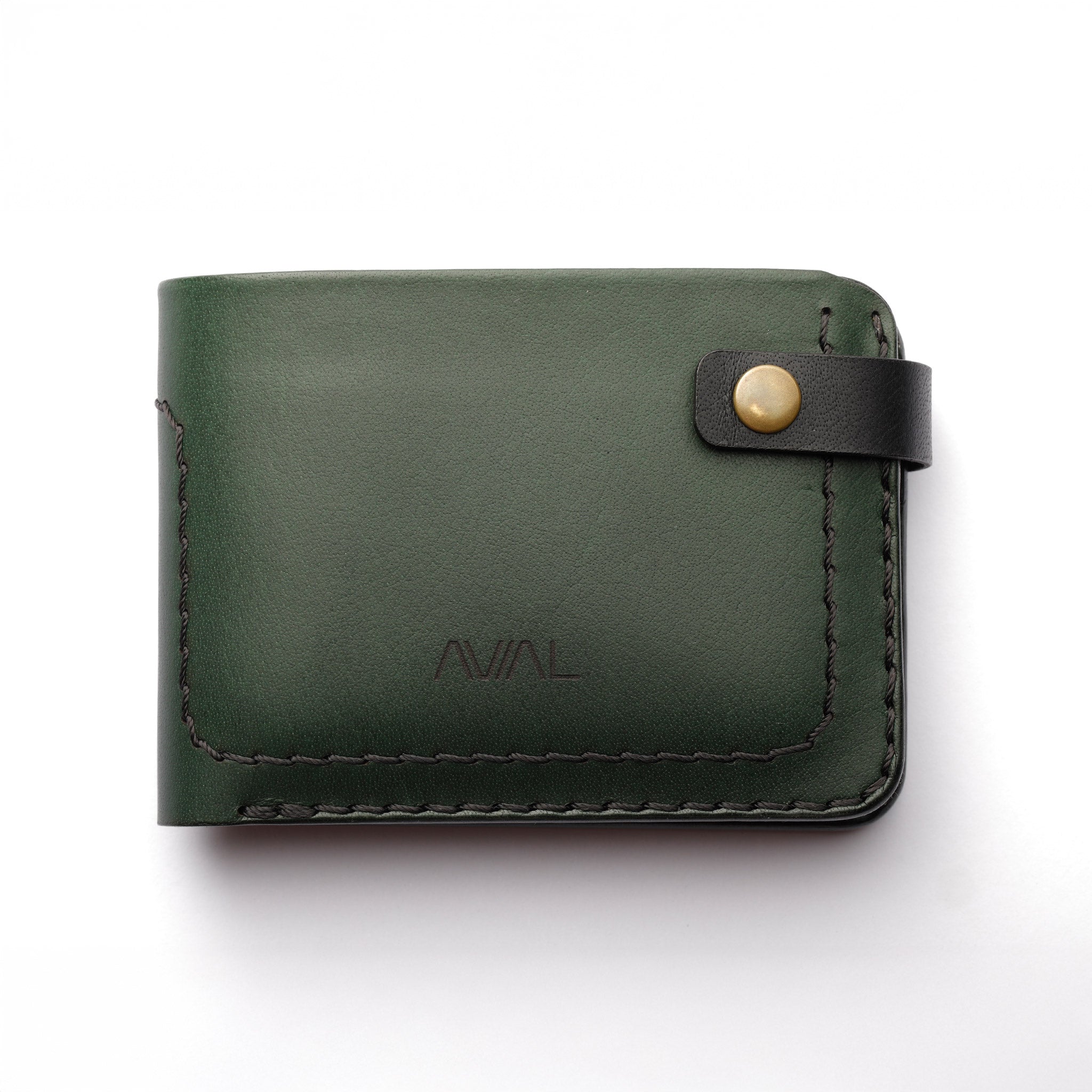 The Nexus Bifold Split-Carry: 2-in-1 Dual-Tone Leather Wallet with Removable Card Holder - Dark Green/Black