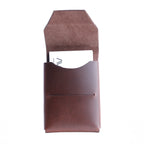 compact coin holder, slim card holder with coin pouch, brown leather card holder