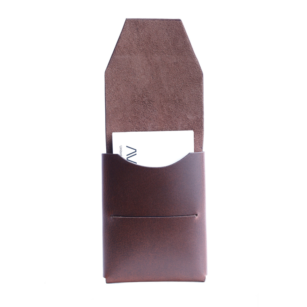 ultra-thin minimalist card holder, slim profile, handmade construction