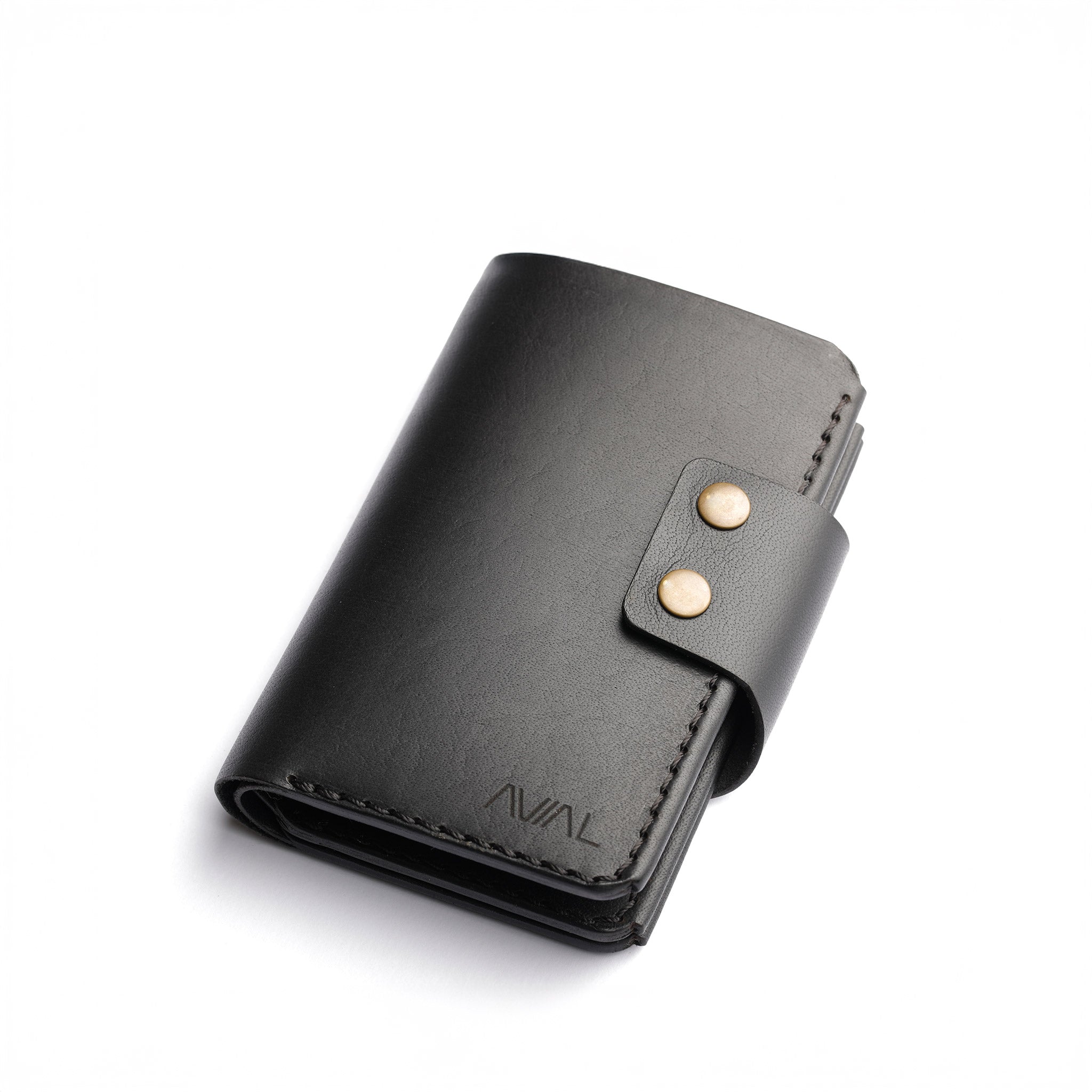 handmade black leather wallet, durable craftsmanship, long-lasting accessory
