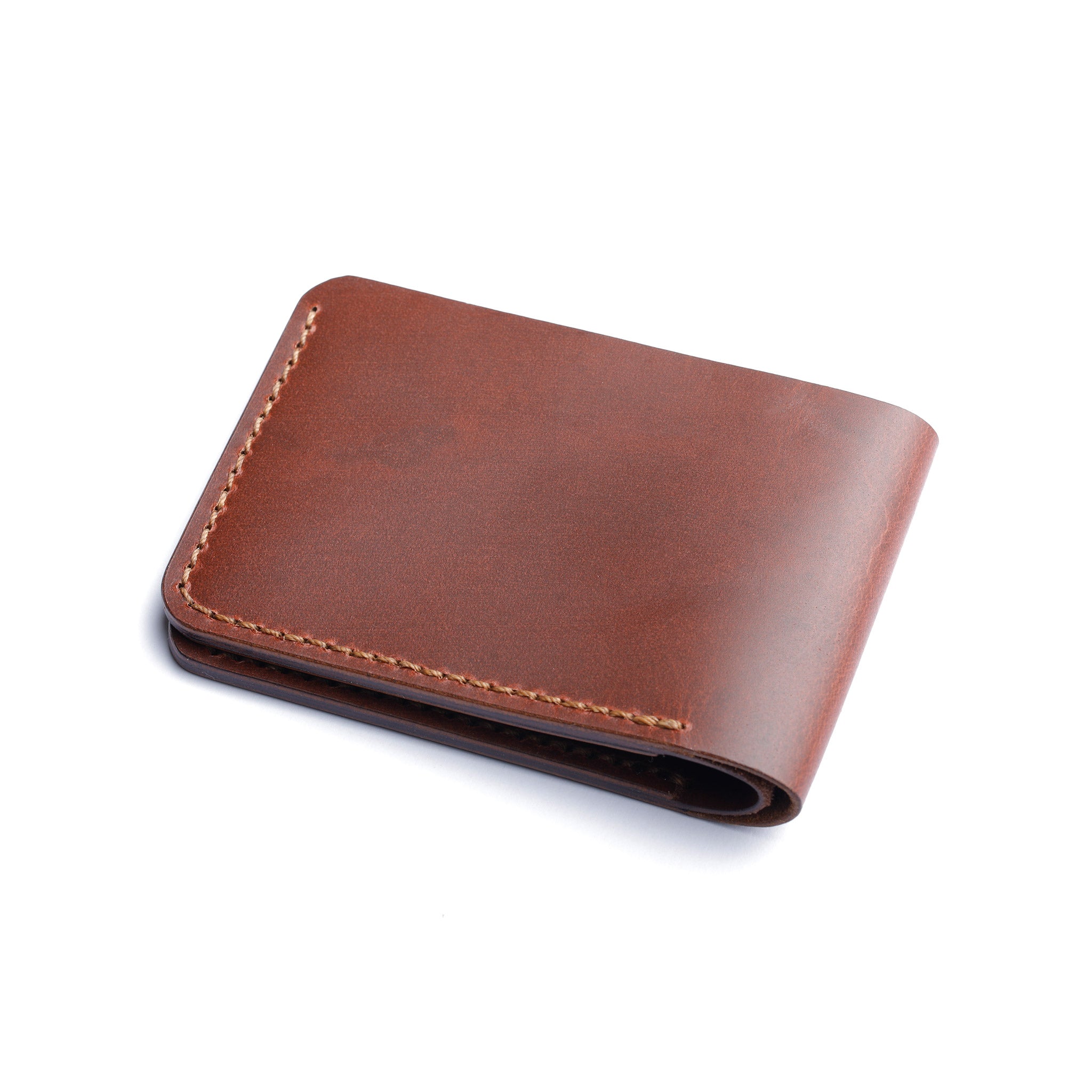 slim profile leather wallet, handmade wallet, grey leather back side 