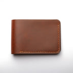 handmade full grain leather wallet, grey leather wallet, long-lasting leather goods

