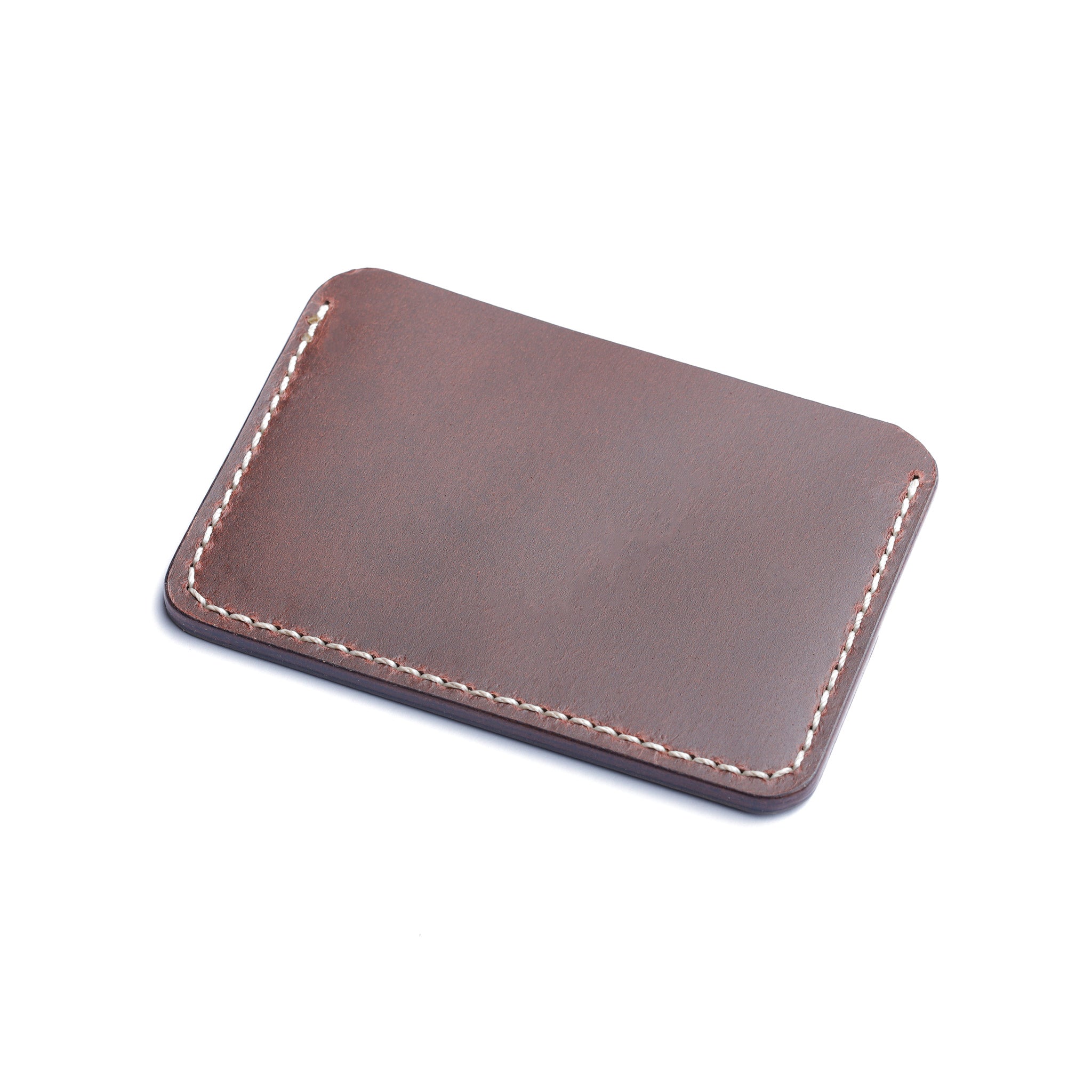 ultra-thin card holder, durable leather, slim profile, handmade construction back