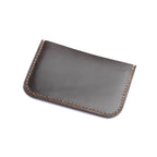 ultra-thin card holder, durable leather, slim profile, handmade construction back side