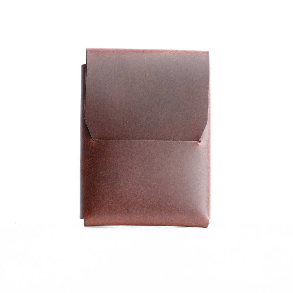 minimalist stitchless card holder, brown leather card holder, cash and coin holder