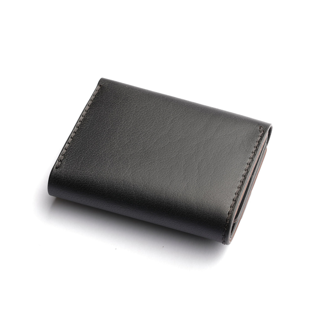 back side of e Lockfold 1.0 Trifold Wallet, showcasing the black