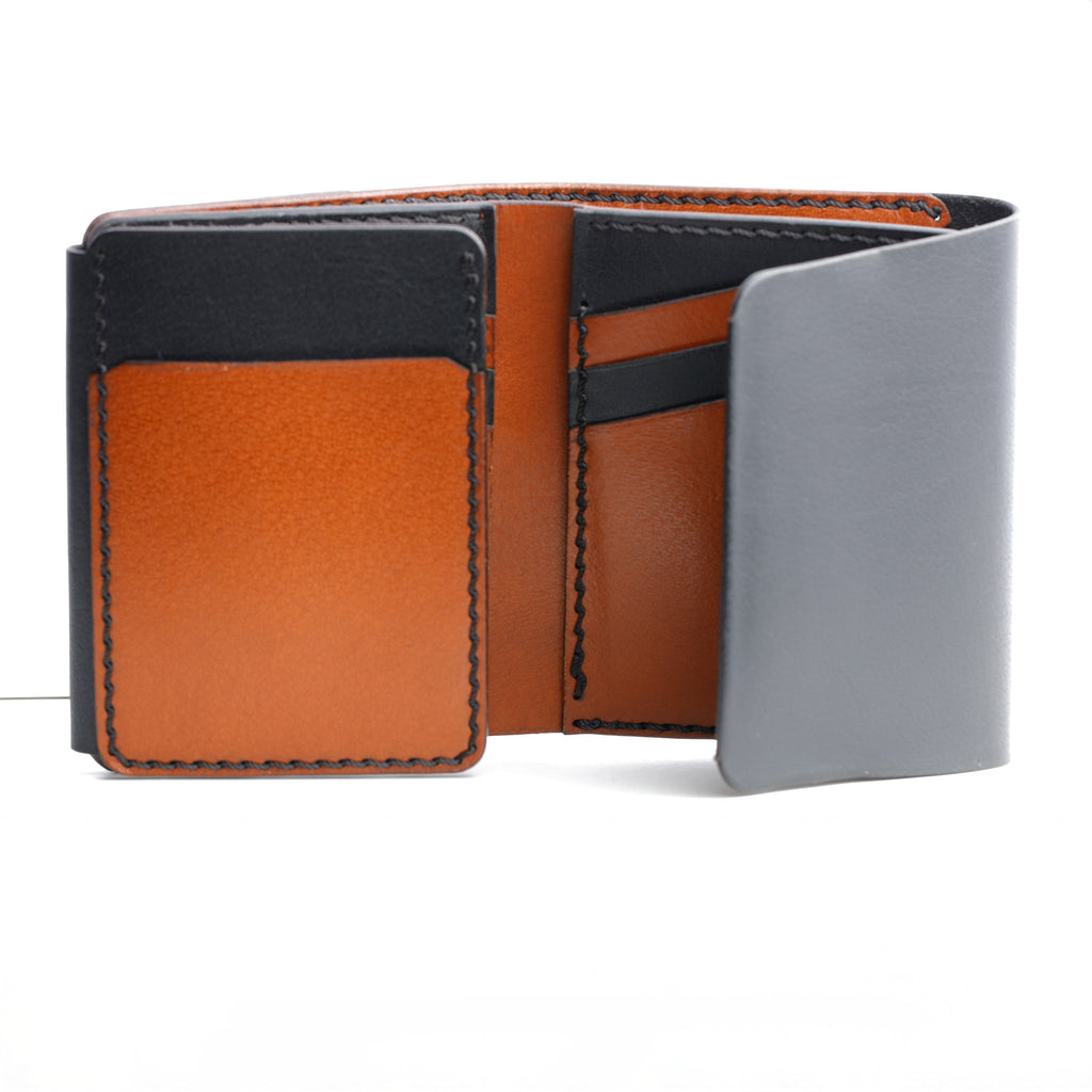 7 card slots, 2 hidden slots, cash compartment, ID slot, trifold wallet