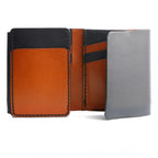 A photo of the Lockfold 1.0 trifold wallet , emphasizing its compact and portable size.