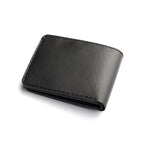 back side of black leather wallet for men, signature style, luxury statement