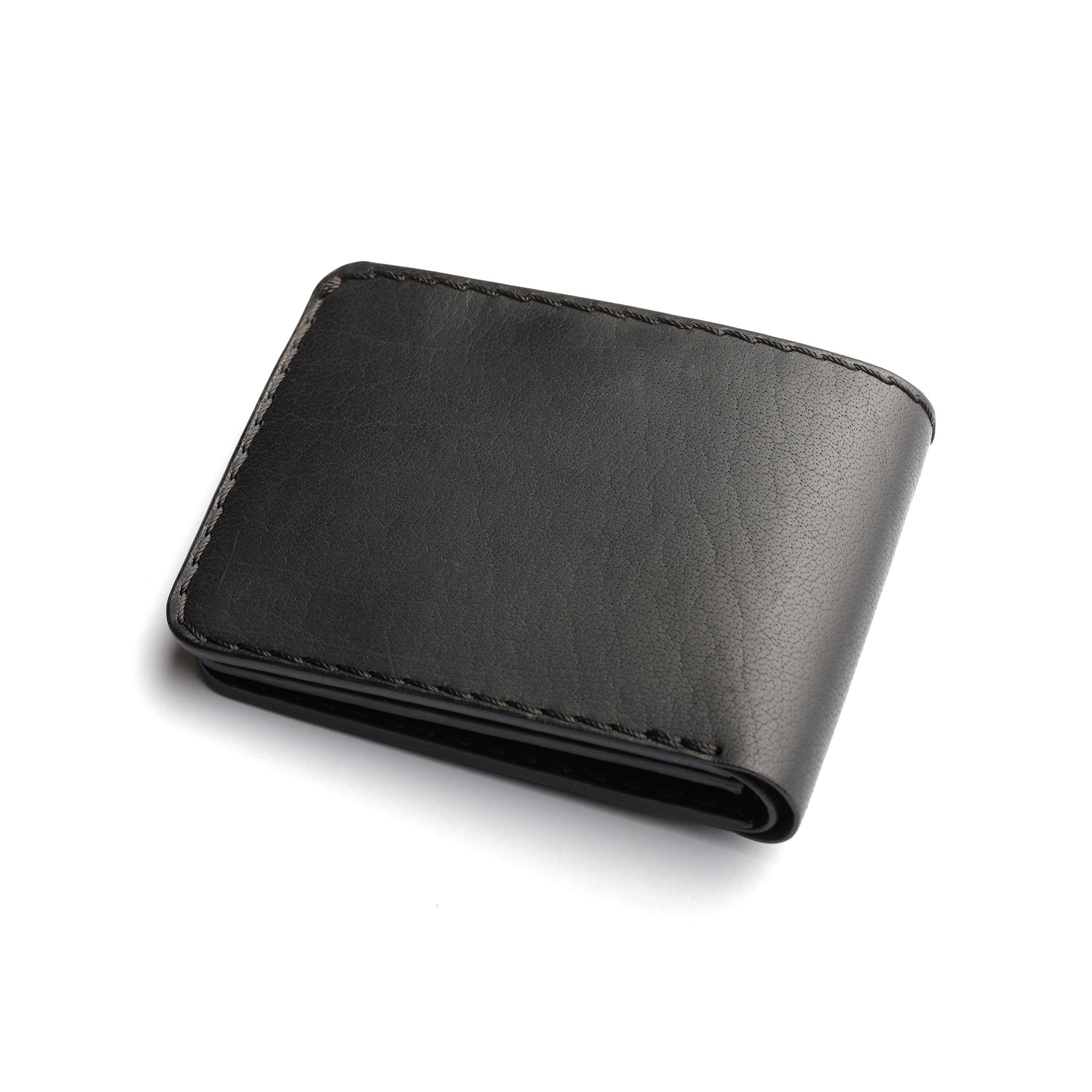 back side of black leather wallet for men, signature style, luxury statement
