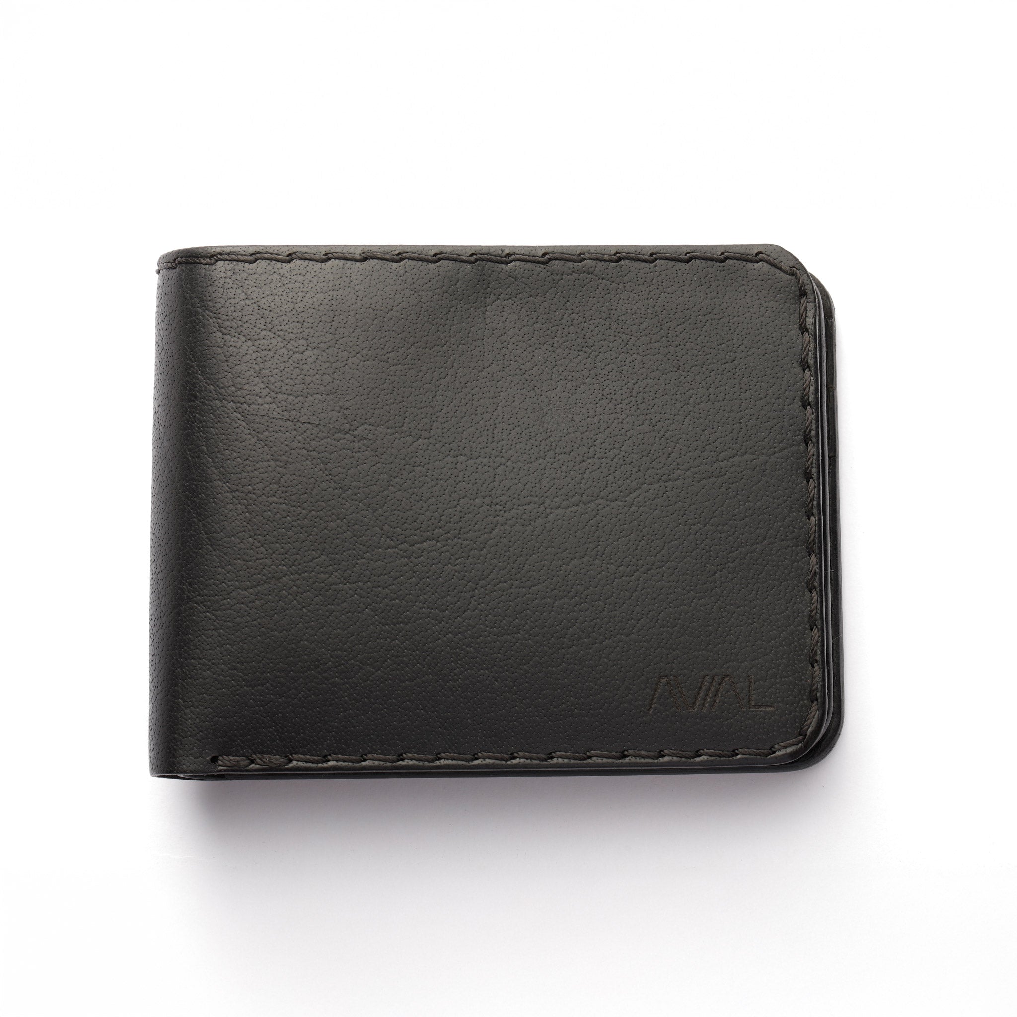 bifold three-layer leather wallet, men's wallet, classic black wallet, luxury leather good