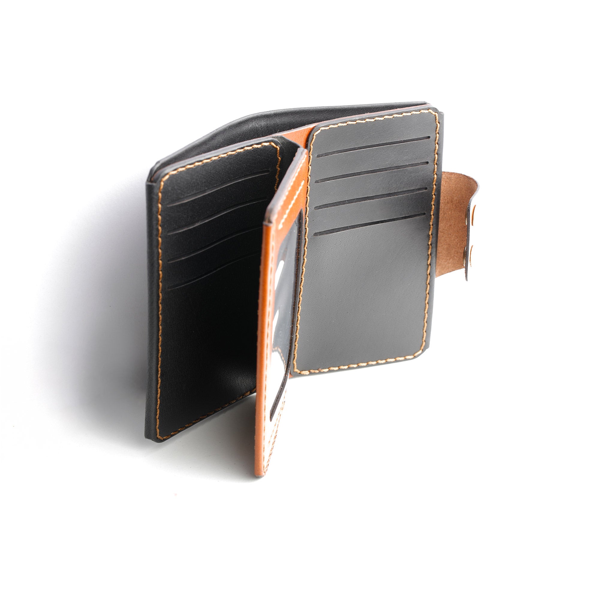 signature style long wallet for men, dual tone leather, unique accessory